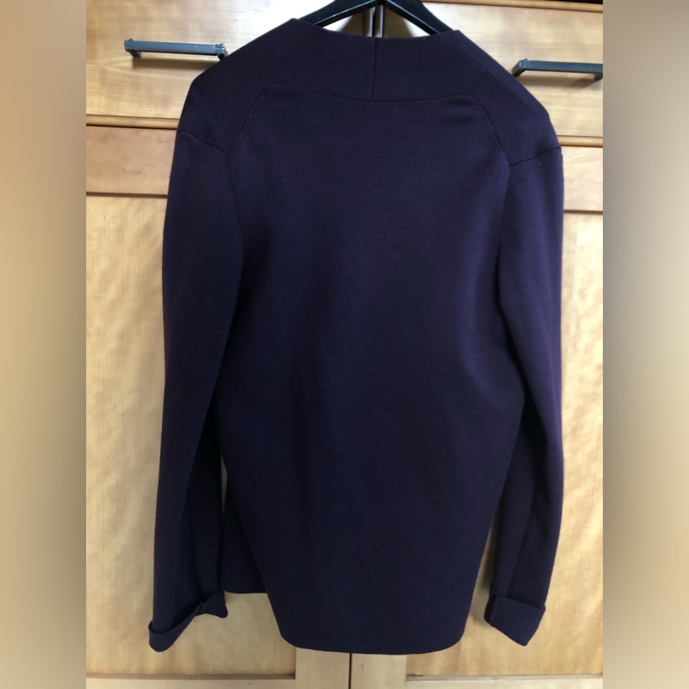 Linda Allard Ellen Tracy Purple/ Plum Wool Cardigan Sweater Jacket Size P- NWT - Picture 5 of 11